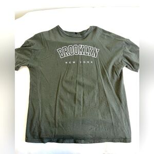 SHEIN dark green brooklyn graphic tee shirt